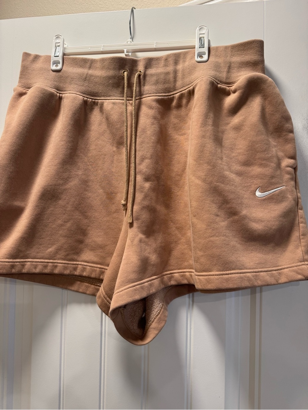 Nike Women's Tan/Camel Fleece Drawstring Athletic Shorts
